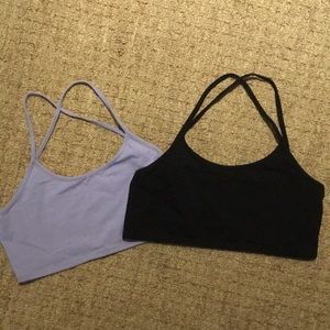 EUC Lot Double Zero Spicy Small Criss Cross Almost Backless CropTanks